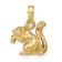 14k Yellow Gold Solid 3D Textured Squirrel with Nut pendant