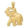 14k Yellow Gold Solid Satin and Diamond-Cut Open-backed Elephant Pendant