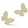 Sterling Statements 14K Yellow Gold Over Sterling Silver Pave Butterfly Studs
