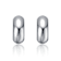 Classic Tubular C-Hoop Earrings In Rhodium Over Brass