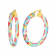 14K Yellow Gold Over Sterling Silver Painted Hoops in Multi-color