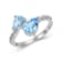 Pear Shape Blue Topaz with White Topaz Accents Sterling Silver Bypass
Ring, 1.19ctw