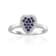 Blue Sapphire and Moissanite Sterling Silver Heart Shape Cluster Ring