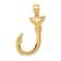 14k Yellow Gold 3D Whale Tail Hook Pendant