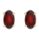 5x3mm Oval Garnet 14k Yellow Gold Stud Earrings