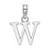 Rhodium Over 14k White Gold Polished Block Letter W Initial Pendant