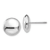 Rhodium Over 14k White Gold Polished 12mm Button Earrings
