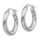 Rhodium Over 14k White Gold Diamond-Cut 15/16" Round Hoop Earrings