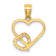 10k Yellow Gold and Rhodium Over 10k Yellow Gold Cubic Zirconia Heart in
Heart Pendant