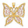 14K Two-tone Gold  Diamond-Cut Butterfly Pendant