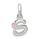 Sterling Silver Letter S with Enamel Pendant