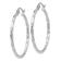 Rhodium Over 14k White Gold Twisted Polished 1" Hoop Earrings