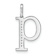 14K White Gold Diamond Lower Case Letter Q Initial Pendant