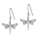Rhodium Over Sterling Silver Polished Cubic Zirconia Dragonfly Earrings