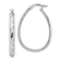 Rhodium Over Sterling Silver 4mm Textured Hoop Earrings