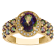 10K Yellow Gold Oval Mystic Fire Topaz and Diamond Ring 1.74ctw
