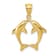 14k Yellow Gold Two Dolphins Pendant