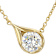 Diamond Simulant Solitaire Necklace In 18K Gold Over Sterling Silver