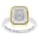 Two-Tone Moissanite Emerald-Cut Solitaire Ring In 14K Gold And
Platinum-Enhanced Sterling Silver 4.93ct DEW