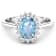 1.5ctw Blue Aquamarine and Diamond 14K White Gold Halo Ring