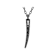 Men's Black CZ Pendant With Chain In Sterling Silver 0.05ctw
