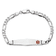 Rhodium Over 14k White Gold Medical Soft Diamond Shape Red Enamel Figaro
Link ID Bracelet