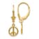 14k Yellow Gold 3D Peace Symbol Dangle Earrings
