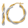 14k Yellow Gold and 14k White Gold 1 1/8" Polished and Textured
Twisted Hoop Earrings