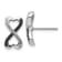 Rhodium Over 14k White Gold Black and White Diamond Infinity Heart Stud Earrings