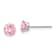 Rhodium Over 14k White Gold 5mm Pink Cubic Zirconia Stud Earrings