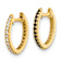14k Yellow Gold Black and White Cubic Zirconia Reversible 1/2"
Hinged Huggie Hoop Earrings