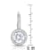 CZ Halo Drop Earrings In Sterling Silver