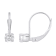 4mm Round White Topaz Rhodium Over 14k White Gold Drop Earrings