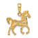 14K Yellow Gold Standing Horse Pendant