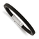 Black Rubber and Stainless Steel Polished 8.5-inch Bracelet