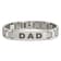 Stainless Steel Brushed and Polished Lasered DAD 8.75-inch Bracelet
