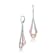 Pave CZ Linear Drop Earrings In 18K Rose Gold Over Sterling Silver