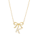 Initial K Bow CZ Necklace In 14K Gold Over Sterling Silver 0.23ctw