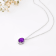 Oval 2.3ct Amethyst with White Moissanite Accents Pendant Style Necklace