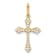 14k Yellow Gold Polished and Textured Cubic Zirconia Passion Cross Pendant