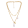 Pear Shape Freshwater Pearl Layered Necklace In 14K Gold Over Sterling Silver