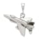 Sterling Silver Antiqued Jet Fighter Angled Pendant