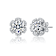 CZ Flower Halo Stud Earrings In Sterling Silver