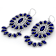 Lapis Lazuli Sterling Silver Statement Dangle Earrings 9x4mm 6x3mm 5x3mm