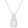 6x4mm Emerald Cut Opal 1/8 ctw Diamond Rhodium Over Sterling Silver Halo
Pendant with Chain