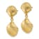 14k Yellow Gold Polished and Textured Scallop Shell Dangle Earrings