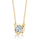 Square Cushion CZ Bezel Solitaire Necklace In 14K Gold Over Sterling Silver