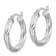 Rhodium Over Sterling Silver Twisted 4x25mm Hoop Earrings