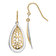 14k Two-tone Gold Diamond-Cut Polished Fancy Dangle Earrings