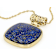 Lapis Lazuli Square Cushion Pendant Necklace In 18K Gold Over Sterling Silver